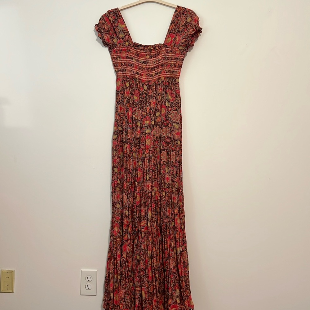 Free People red, boho chic maxi dress